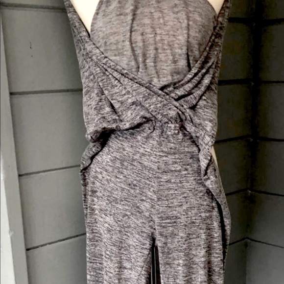 Icon apparel Heather grey one piece  surplice casual jumpsuit small - Picture 7 of 8